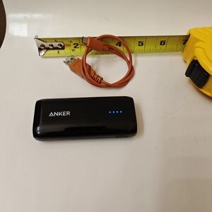 Anker Black Portable Charger with Orange Cable